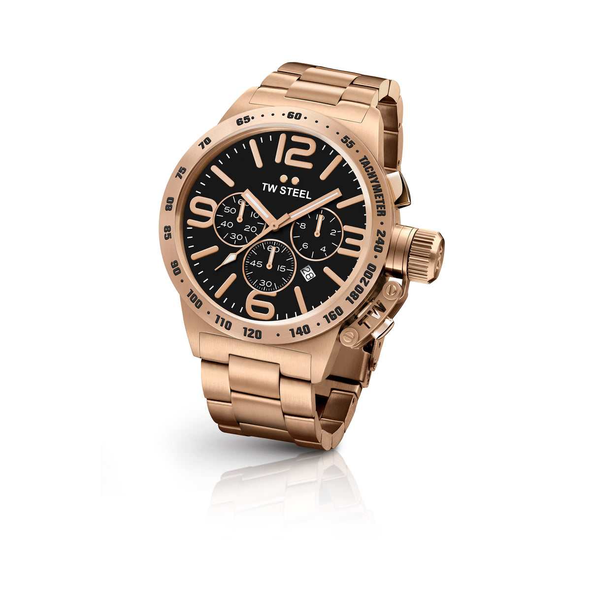 Montre TW Steel CB31, Boîtier Acier 45mm, Cadran Crème, Bracelet Or & Argent - Neuf Avec étiquettes